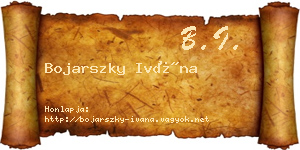 Bojarszky Ivána névjegykártya